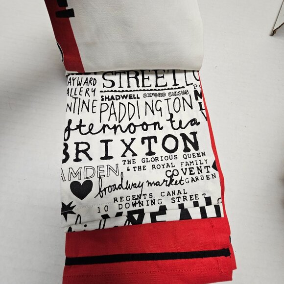 New Ben de LISI Set 3 Tea Towels White Black Red London Bus Downing Street Royal - Picture 10 of 12